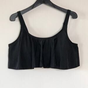 Meet Curve XL Swim Top Built In Bra Adjustable Straps Black